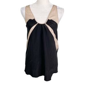 Faith Connexion Top Tank 4 Silk Black Beige Semi Sheer New